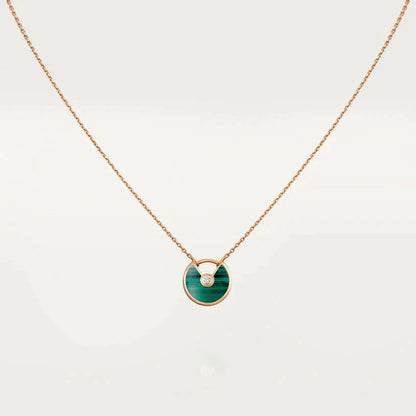 [Solara Jewelry]AMULETTE ROSE GOLD MALACHITE NECKLACE