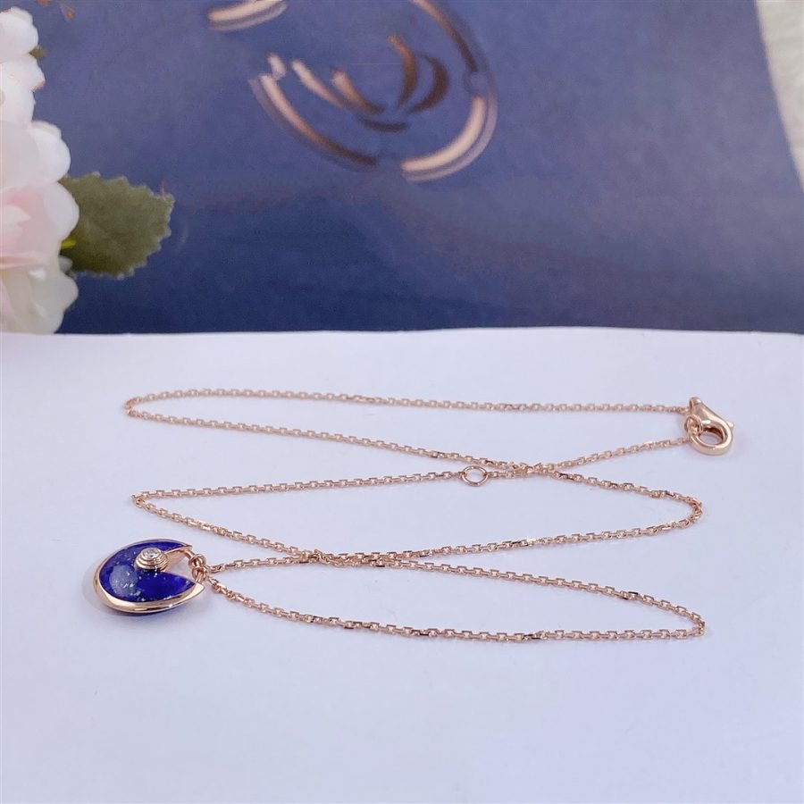 [Solara Jewelry]AMULETTE ROSE GOLD AGATE NECKLACE