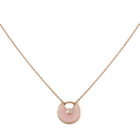 [Solara Jewelry]AMULETTE ROSE GOLD PINK MOP NECKLACE