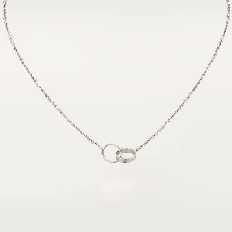 [Solara Jewelry]LOVE NECKLACE PINK GOLD AND SILVER