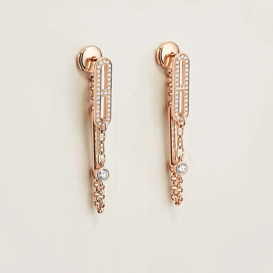 [Solara Jewelry]CHAINE CHAOS DIAMOND DROP EARRINGS
