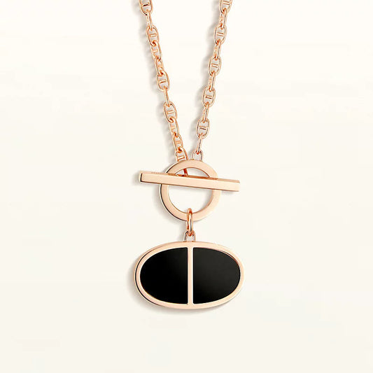 [Solara Jewelry]CHAINE VERSO BLACK CERAMIC NECKLACE