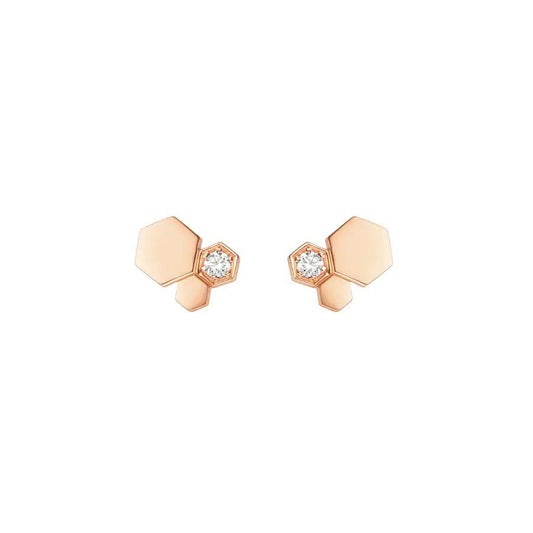 [Solara Jewelry]BEE LOVE PINK GOLD DIAMOND EARRINGS