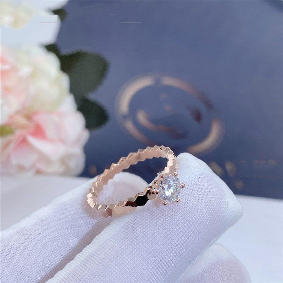 [Solara Jewelry]BEE LOVE RING PINK GOLD 1 DIAMOND
