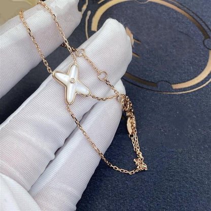 [Solara Jewelry]JEUX BRACELET WHITE MOP PINK GOLD 1 DIAMOND