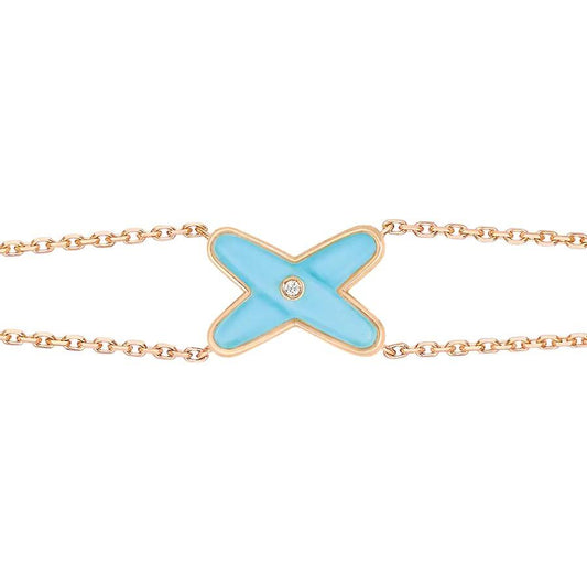 [Solara Jewelry]JEUX BRACELET TURQUOISE PINK GOLD 1 DIAMOND