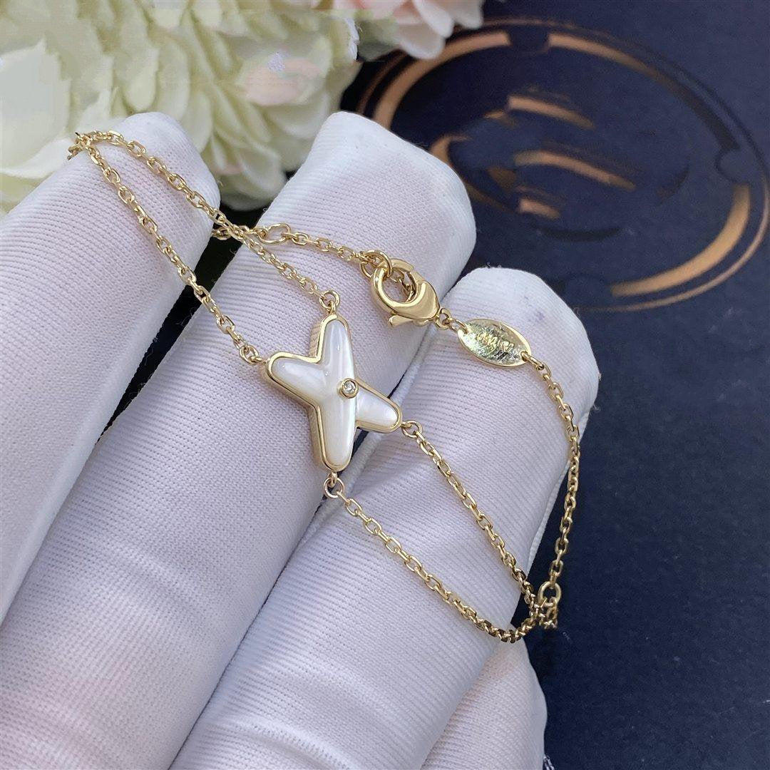 [Solara Jewelry]JEUX BRACELET WHITE MOP GOLD 1 DIAMOND