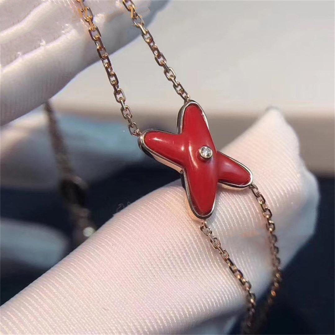 [Solara Jewelry]JEUX BRACELET CARNELIAN PINK GOLD 1 DIAMOND