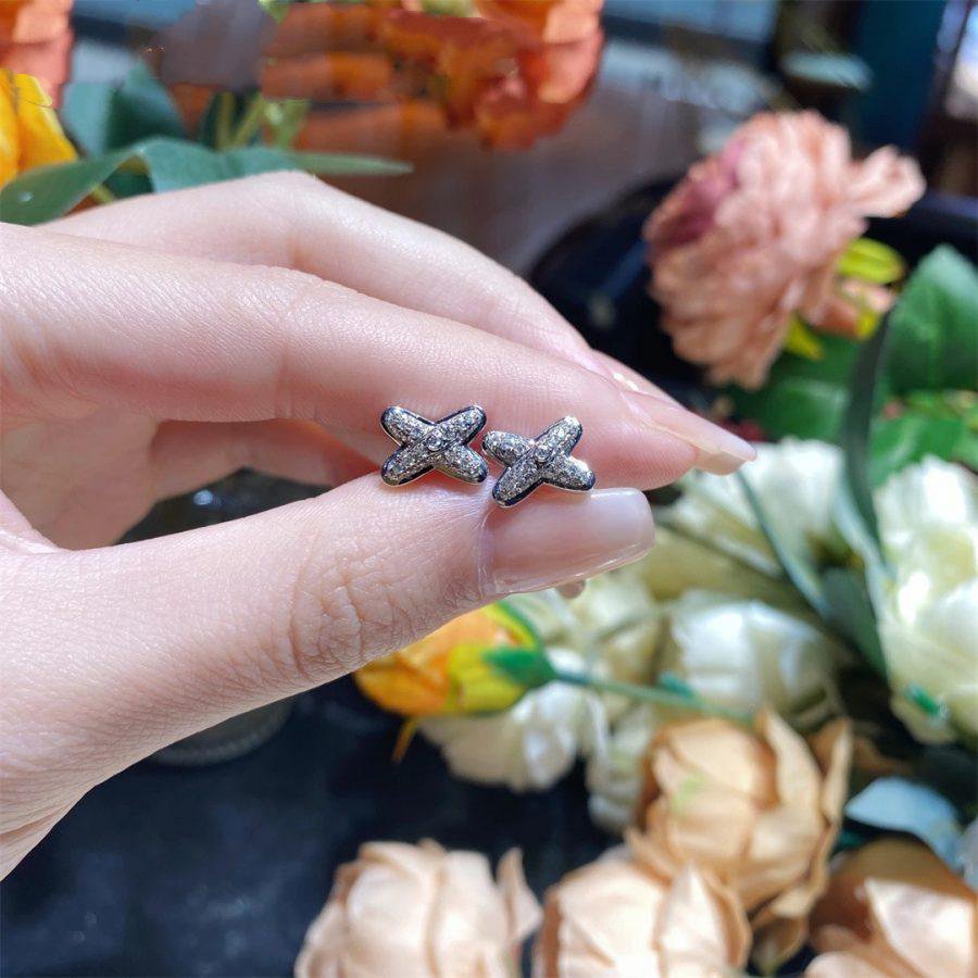 [Solara Jewelry]JEUX DE SILVER DIAMOND EARRINGS