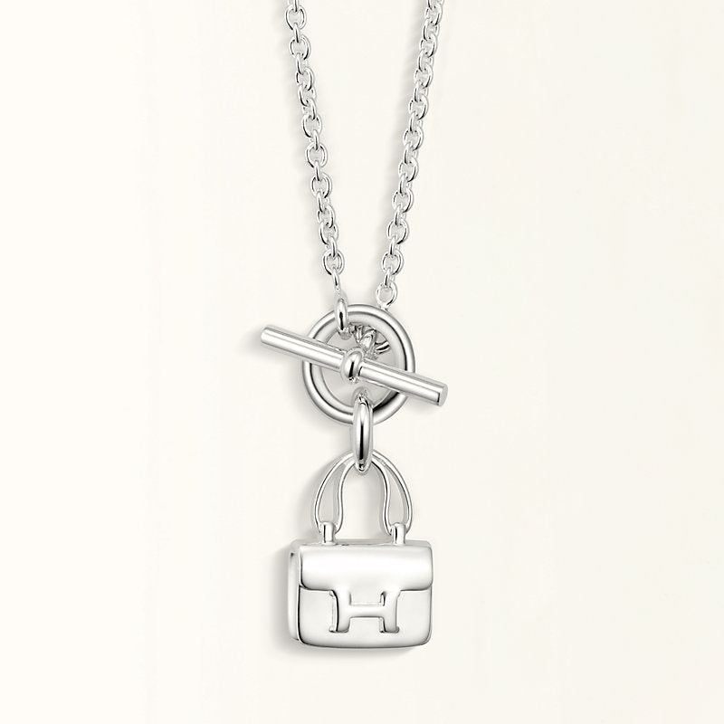[Solara Jewelry]POP H PEDANT SILVER NECKLACE