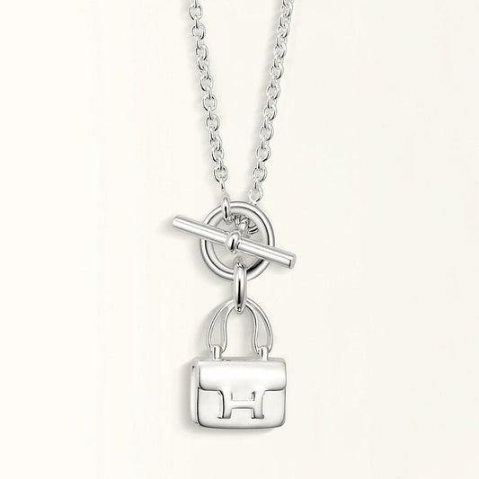 [Solara Jewelry]POP H PEDANT SILVER NECKLACE