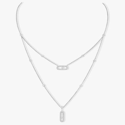 [Solara jewelry]MOVE 2 ROW DIAMOND NECKLACE