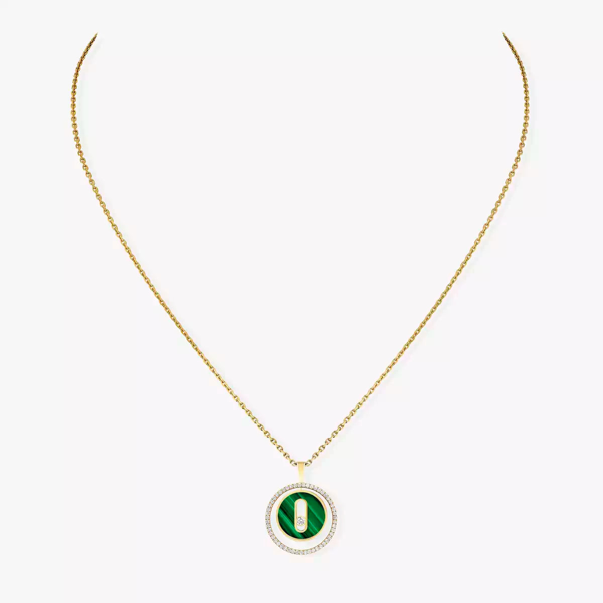 [Solara jewelry]Lucky Move Diamond Necklace in Rose Gold and White Mother-of-Pearl