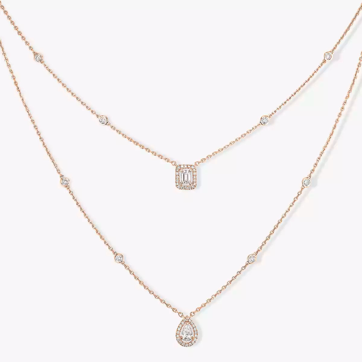 [Solara jewelry]Diamond Necklace My Twin 2 Rows