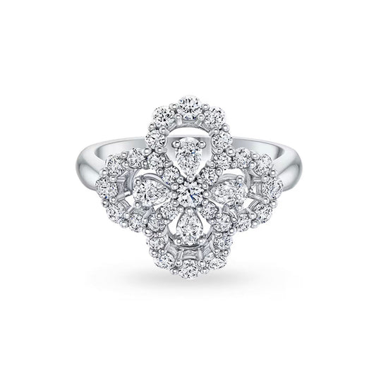 [Solara Jewelry]LOOP RING FULL MOTIF DIAMOND 16MM SILVE