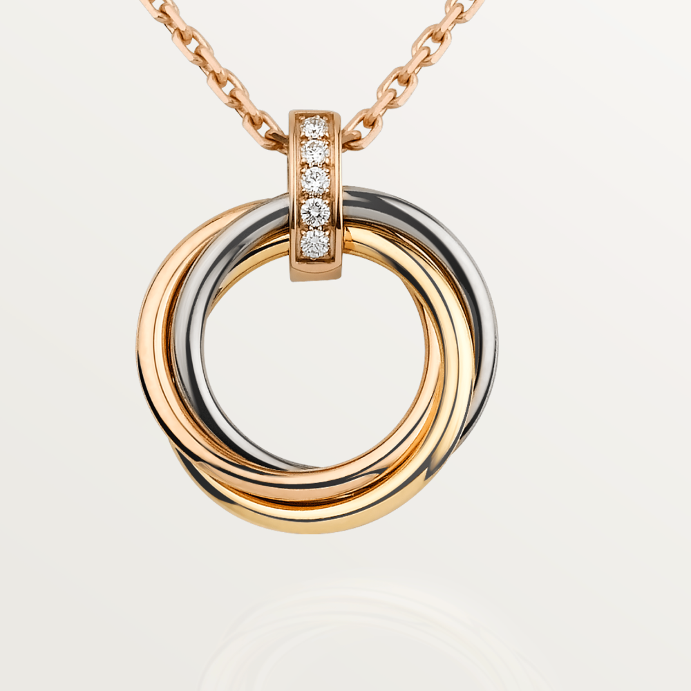 [Solara Jewelry]TRINITY NECKLACE GOLD  DIAMONDS