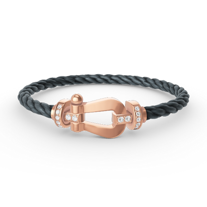 [Solara Jewelry]FORCE LARGE HORSESHOE HALF DIAMOND BRACELET ROSE GOLD