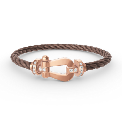 [Solara Jewelry]FORCE LARGE HORSESHOE HALF DIAMOND BRACELET ROSE GOLD