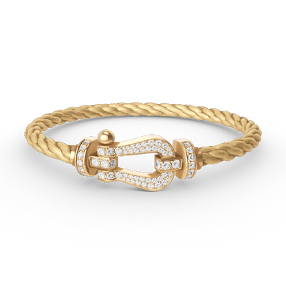[Solara Jewelry]FORCE LARGE HORSESHOE FULL DIAMOND BRACELET GOLD