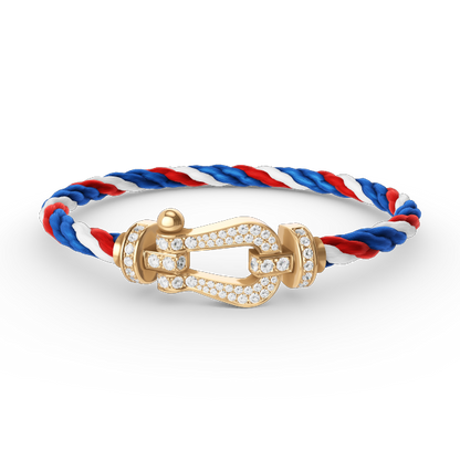 [Solara Jewelry]FORCE LARGE HORSESHOE FULL DIAMOND BRACELET GOLD