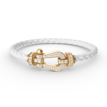 [Solara Jewelry]FORCE LARGE HORSESHOE FULL DIAMOND BRACELET GOLD