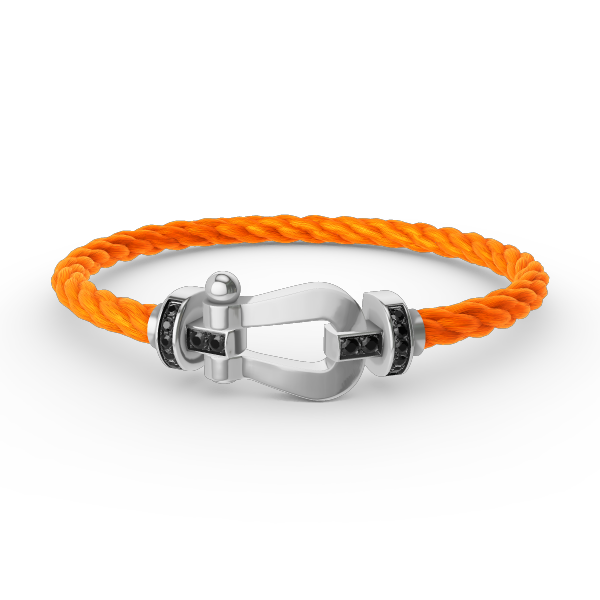 [Solara Jewelry]FORCE LARGE HORSESHOE BLACK DIAMOND BRACELET SILVER