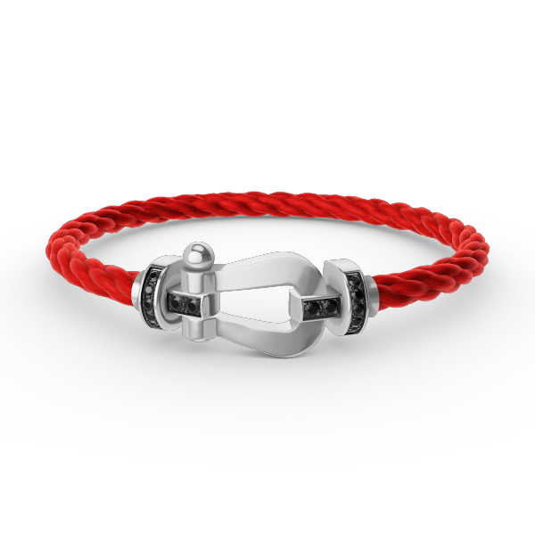 [Solara Jewelry]FORCE LARGE HORSESHOE BLACK DIAMOND BRACELET SILVER
