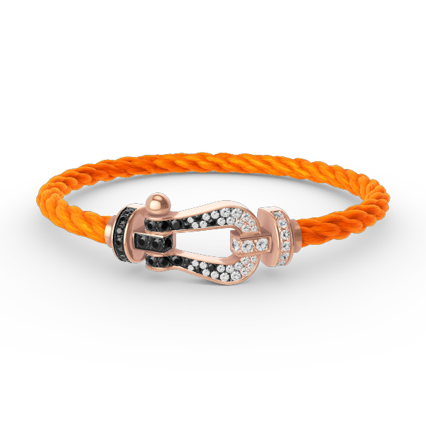 [Solara Jewelry]FORCE LARGE HORSESHOE BLACK WHITE DIAMOND BRACELET ROSE GOLD