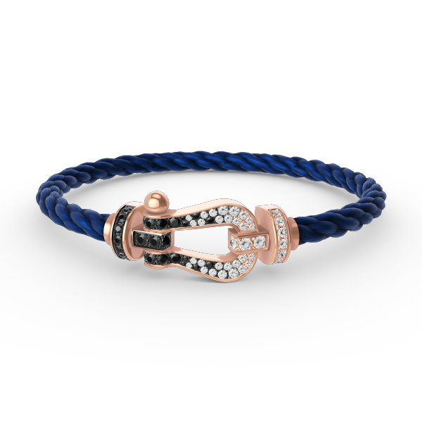 [Solara Jewelry]FORCE LARGE HORSESHOE BLACK WHITE DIAMOND BRACELET ROSE GOLD