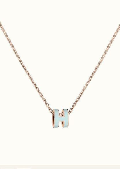 [Solara Jewelry]POP H LIGHT BLUE NECKLACE