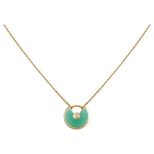 [Solara Jewelry]AMULETTE GOLD MALACHITE NECKLACE