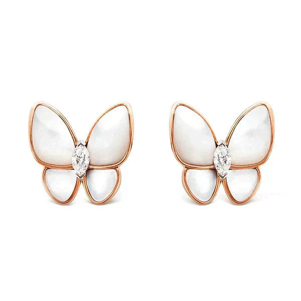 [Solara Jewelry]BUTTERFLY MOP DIAMOND EARRINGS