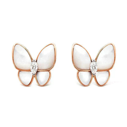 [Solara Jewelry]BUTTERFLY MOP DIAMOND EARRINGS