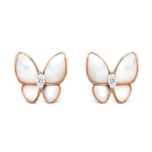 [Solara Jewelry]BUTTERFLY MOP DIAMOND EARRINGS