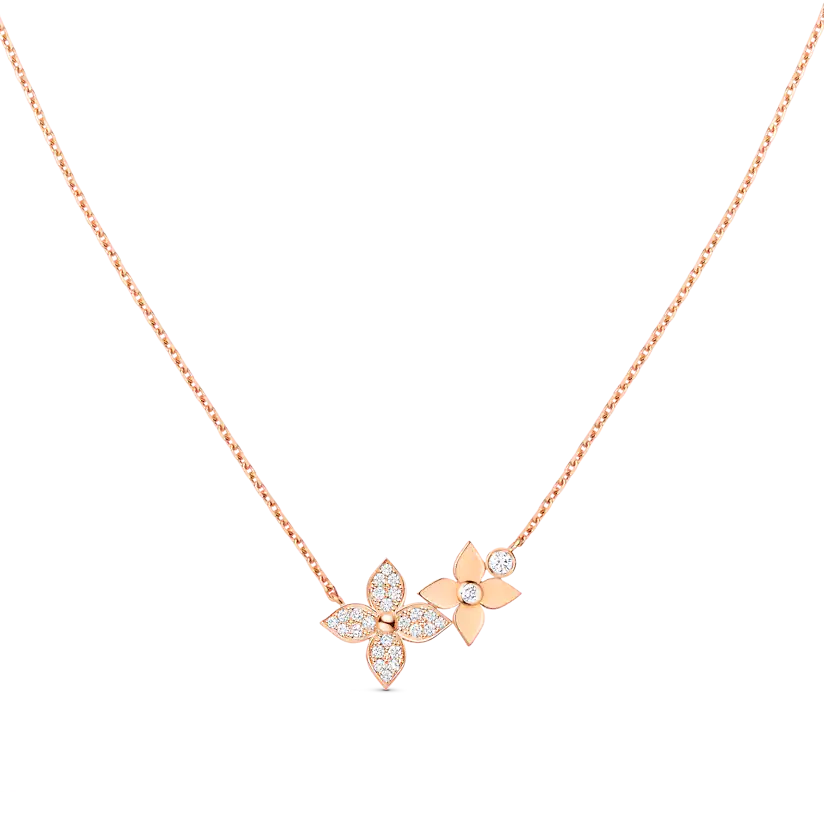 [Solara Jewelry]STAR BLOSSOM NECKLACE PINK GOLD DIAMONDS
