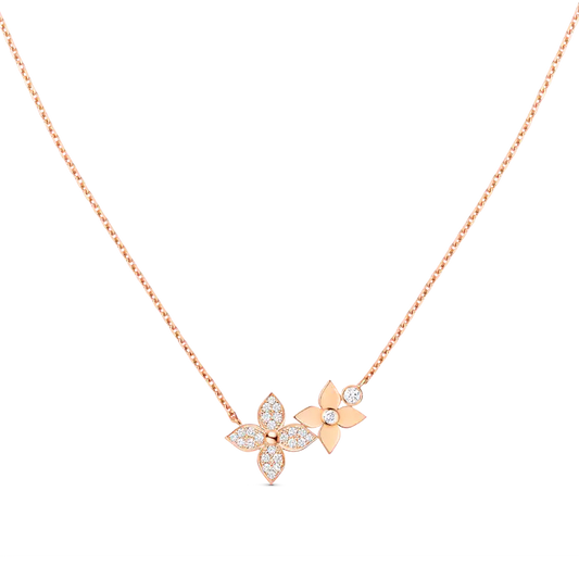 [Solara Jewelry]STAR BLOSSOM NECKLACE PINK GOLD DIAMONDS
