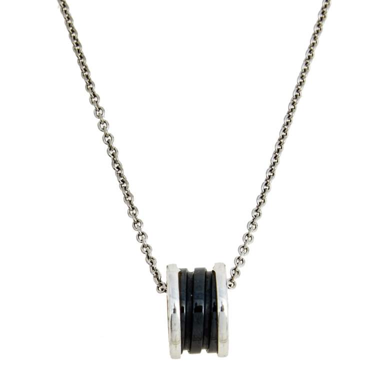 [Solara Jewelry]ZERO 1 BLACK CERAMIC SILVER NECKLACE