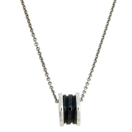 [Solara Jewelry]ZERO 1 BLACK CERAMIC SILVER NECKLACE