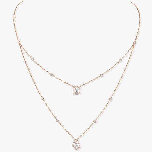 [Solara jewelry]MY TWIN 2 ROW DIAMOND NECKLACE