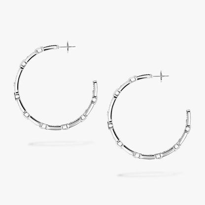 [[Solara jewelry]Move Link Diamond Hoop Earrings