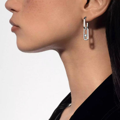 [Solara jewelry]Move Link Diamond Earrings