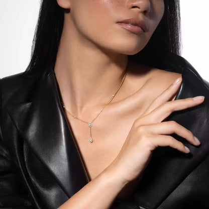 [Solara jewelry]Gold Diamond Tie Necklace