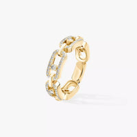 [Solara Jewelry]Move Link Pave_-Set Diamond Ring in Gold