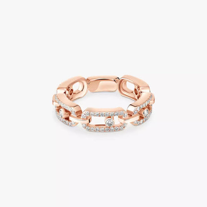 [Solara jewelry]Move Link Pave_-Set Diamond Ring in Gold