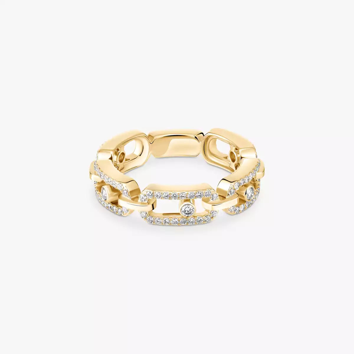 [Solara jewelry]Move Link Pave_-Set Diamond Ring in Gold