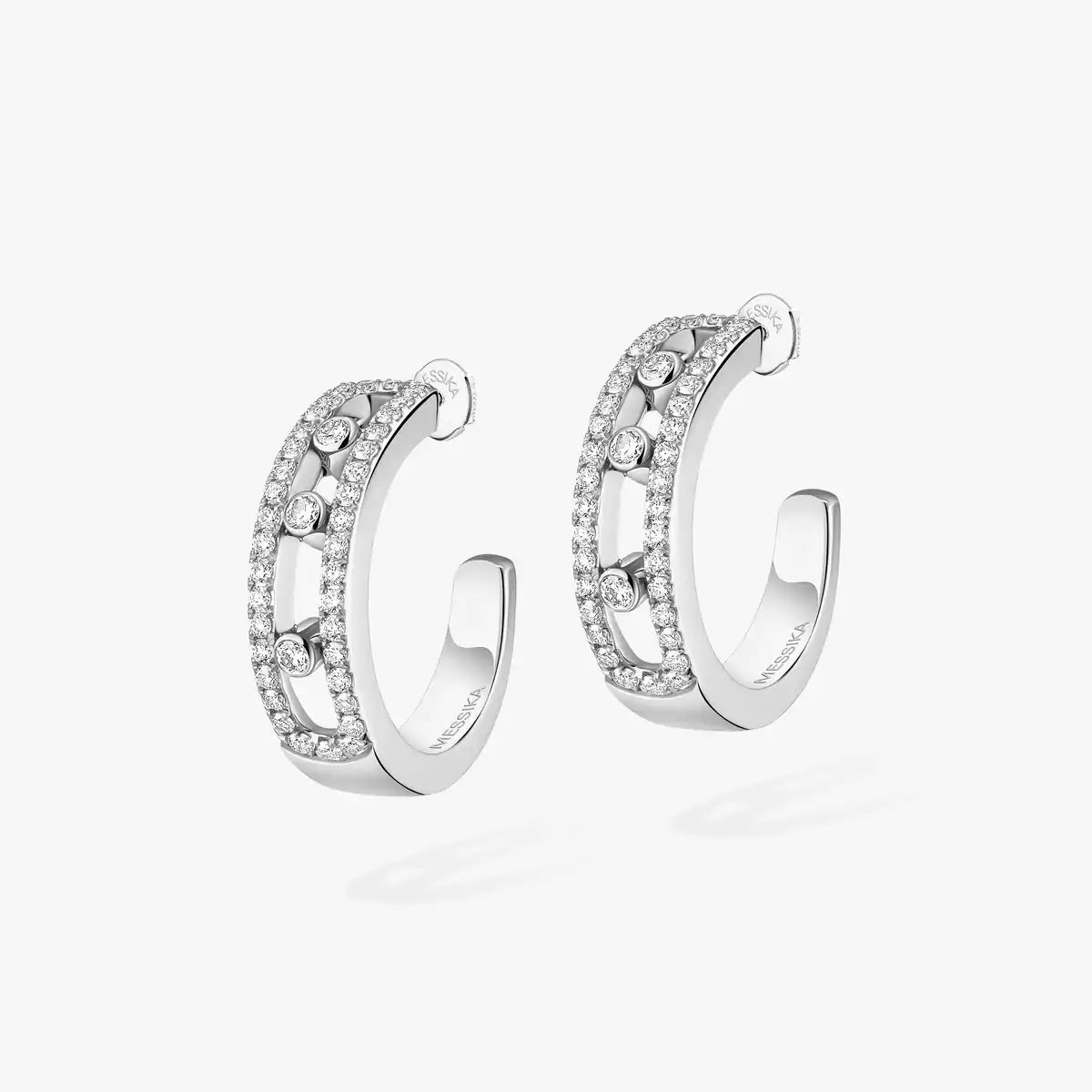[Solara jewelry]Diamond Pave_ Hoop Earrings Move