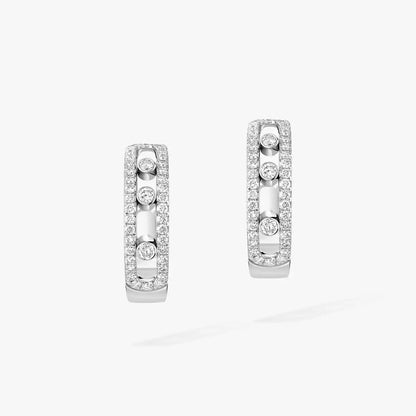 [Solara jewelry]Diamond Pave_ Hoop Earrings Move
