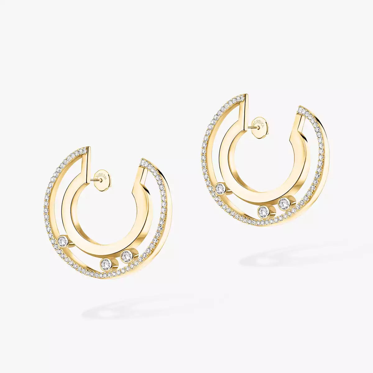 [Solara jewelry]Move Romane Small Diamond Hoop Earrings