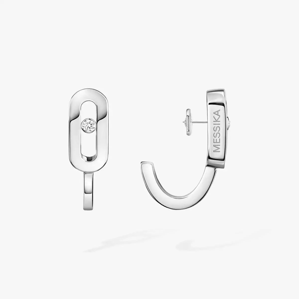 [Solara jewelry]Diamond Mini Hoop Earrings Move Classique