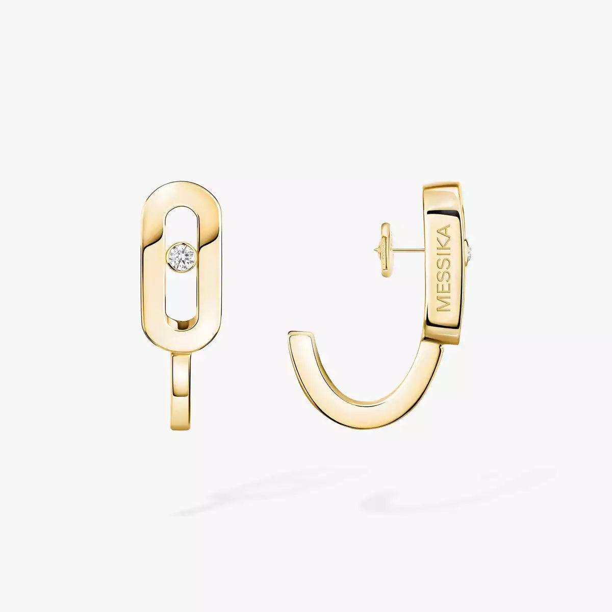 [Solara jewelry]Diamond Mini Hoop Earrings Move Classique